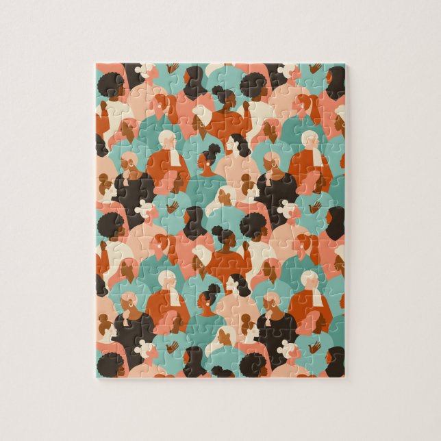 Puzzle Motif de facettes rétroactives de la diversité hum (Vertical)