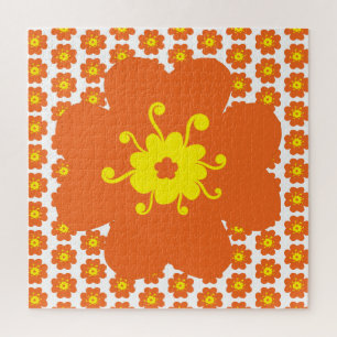 Puzzle Motif de fleurs orange frustrant