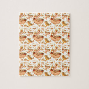 Puzzle Motif de hot-dog - hot-dogs de flottement