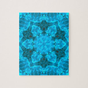 Puzzle Motif de kaléidoscope bleu glace givrée