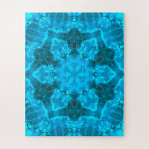 Puzzle Motif de kaléidoscope bleu glace givrée