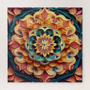 Puzzle Motif de kaléidoscope floral difficile 