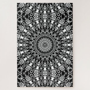 Puzzle Motif de mandala noir et blanc