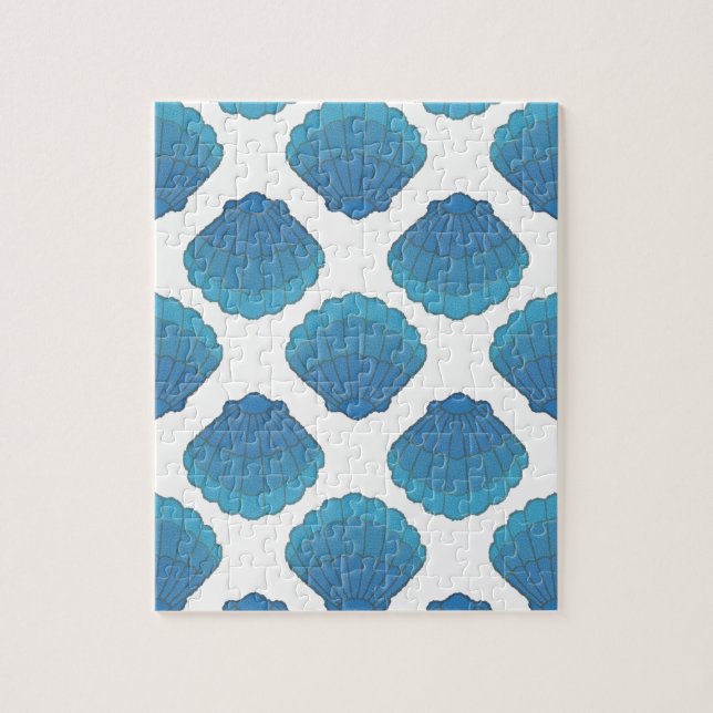 Puzzle Motif de mosaïque Blue Seashell (Vertical)
