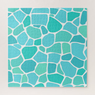 Puzzle Motif de mosaïque en verre de mer turquoise aqua