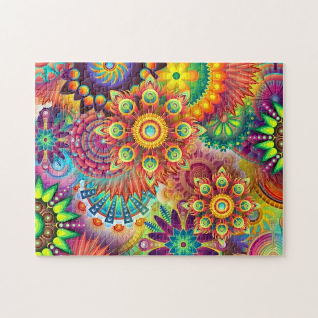 Puzzle Motif de mosaïque florale (Horizontal)