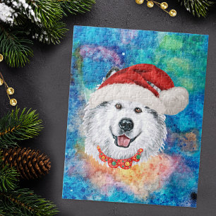 Puzzle Motif de Noël de chien de race Malamute d'Alaska