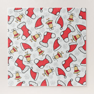 Puzzle Motif de Noël sans couture, design festif.