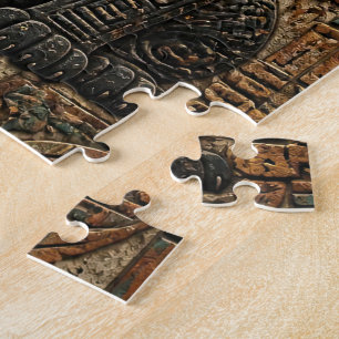 Puzzle Motif de pierre tribal Aztec Black Panther