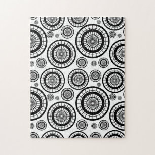 Puzzle Motif de roue répétitive noir et blanc