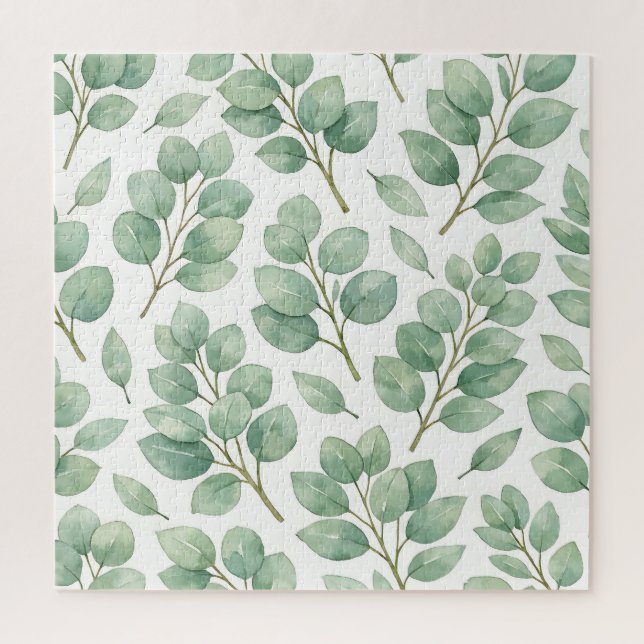 Puzzle Motif de verdure d'eucalyptus à l'aquarelle (Vertical)