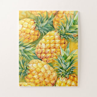 Puzzle Motif deananas tropical aquarelle