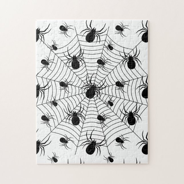 Puzzle Motif d'Halloween Black White araignées (Vertical)
