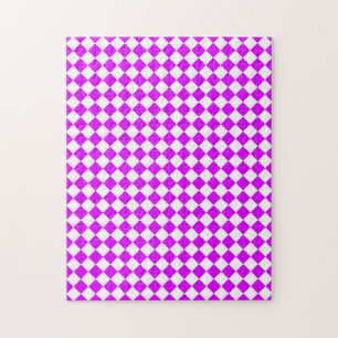 Puzzle Motif diamant de Checker blanc violet