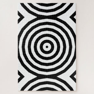 Puzzle Motif du cercle noir et blanc hypnotique