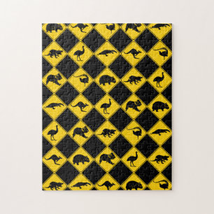 Puzzle Motif du tableau de bord des panneaux de signalisa