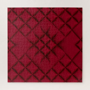 Puzzle Motif en cuir matelassé rouge profond