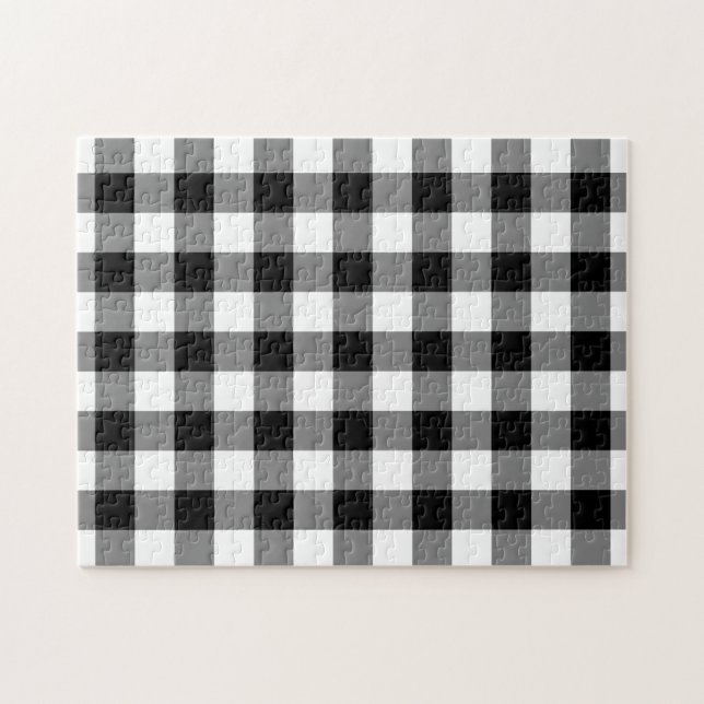 Puzzle Motif En vichy noir et blanc (Horizontal)