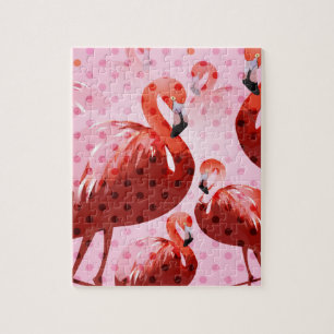 Puzzle Motif flamant à l'aquarelle