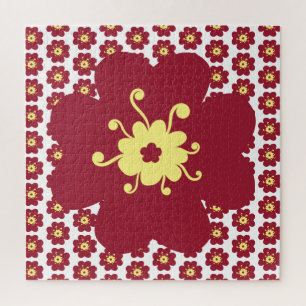 Puzzle Motif Fleur Rouge Frustrant