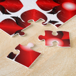 PUZZLE MOTIF FLEURS ROUGES