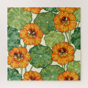 Puzzle Motif floral de capucine à l'aquarelle