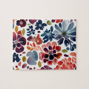 Puzzle Motif floral mignon Fleurs aquarelles