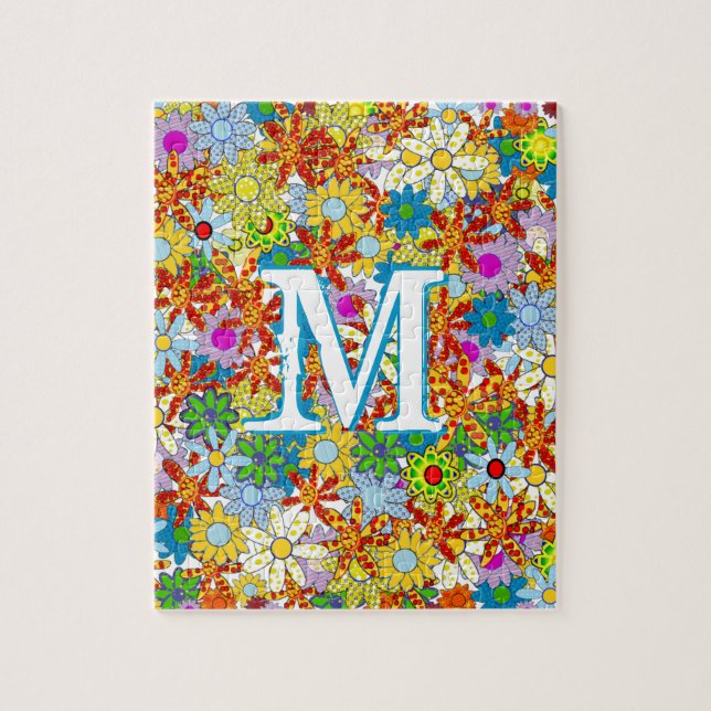 Puzzle Motif floral moderne Couleurs vives (Vertical)