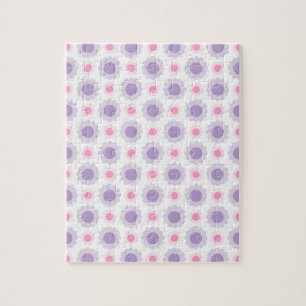 Puzzle Motif floral rose et violet