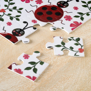 Puzzle Motif floral sans couture de coccinelle mignonne