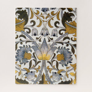 Puzzle Motif floral William Morris Lodden : bleu or