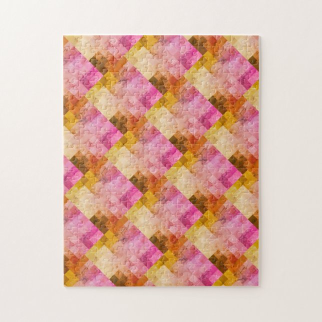 Puzzle Motif géométrique Aquarelle rose (Vertical)