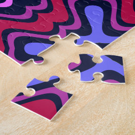 Puzzle Motif géométrique arabesque en rose vibrant
