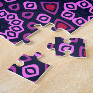 Puzzle Motif géométrique avec tri-hexago tronqué violet