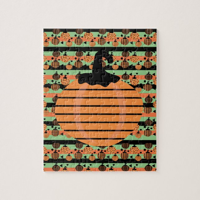 Puzzle Motif géométrique Citrouille Halloween (Vertical)