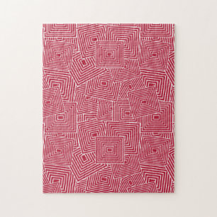 Puzzle Motif géométrique rouge et blanc