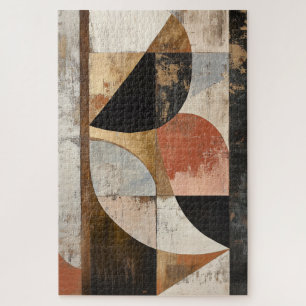 Puzzle Motif géométrique rustique avec Golden Patina