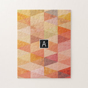 Puzzle Motif géométrique Triangle doux   Monogrammé