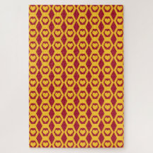 Motif Hexagone Or Grenat Cœurs