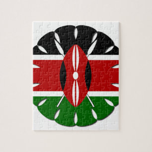 Puzzle Motif kenyan rond : un symbole national