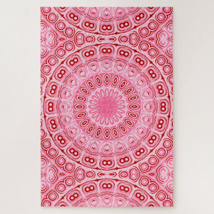 Puzzle Motif Mandala Rouge et Rose