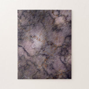 Puzzle Motif marbre noir violet or et blanc