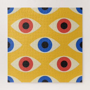 Puzzle Motif Moderne Géométrique Abstrait du Mauvais Œil