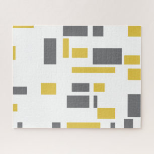 Puzzle Motif moderne, simple, cool géométrique jaune gris