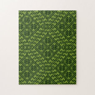 Puzzle Motif nordique géométrique en vert