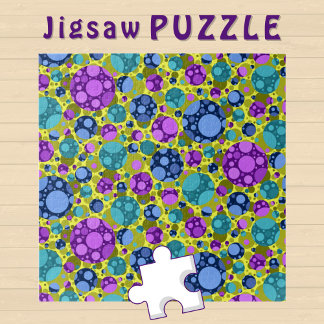 Puzzle Motif pois en bleu rose Turquoise -
