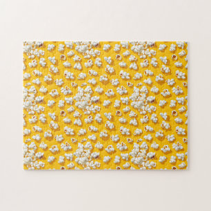 Puzzle Motif Popcorn sur Arrière - plan jaune