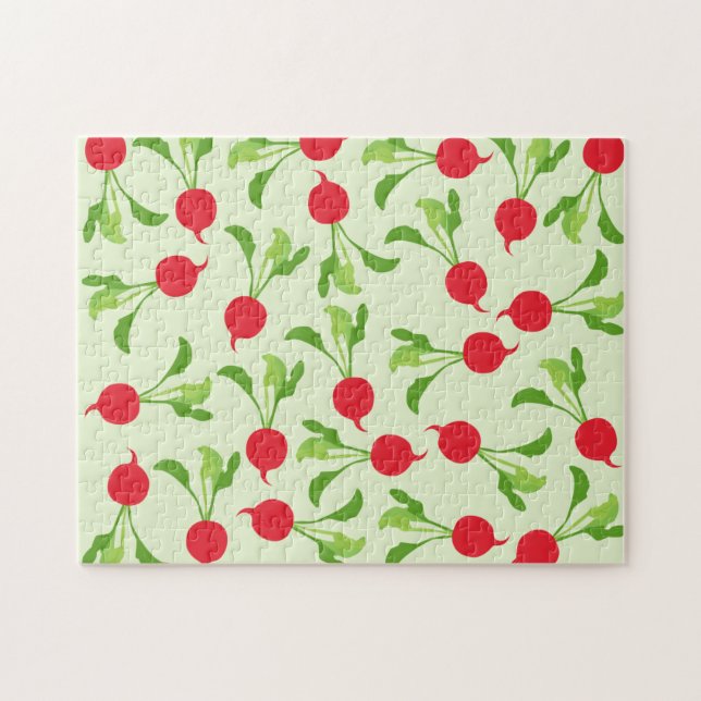 Puzzle Motif Radish Red Green (Horizontal)