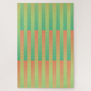 Puzzle Motif rayé vert orange