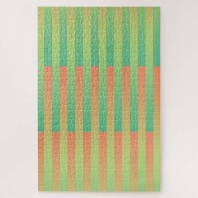 Puzzle Motif rayé vert orange (Vertical)